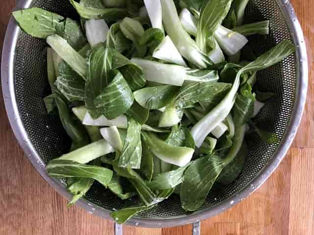 washed bok choy