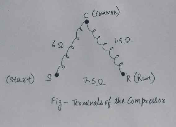 star run and common terminal of compressor